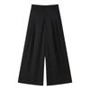 2025 Spring Women's European & American Wide-Leg Satin Pleated Trousers