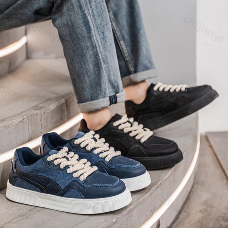 Fashion Men's Sports Casual Canvas Shoes 2025 Spring New Comfortable Versatile Fashion Trend Shoes Thick Soled Low Top Chunky sneakers