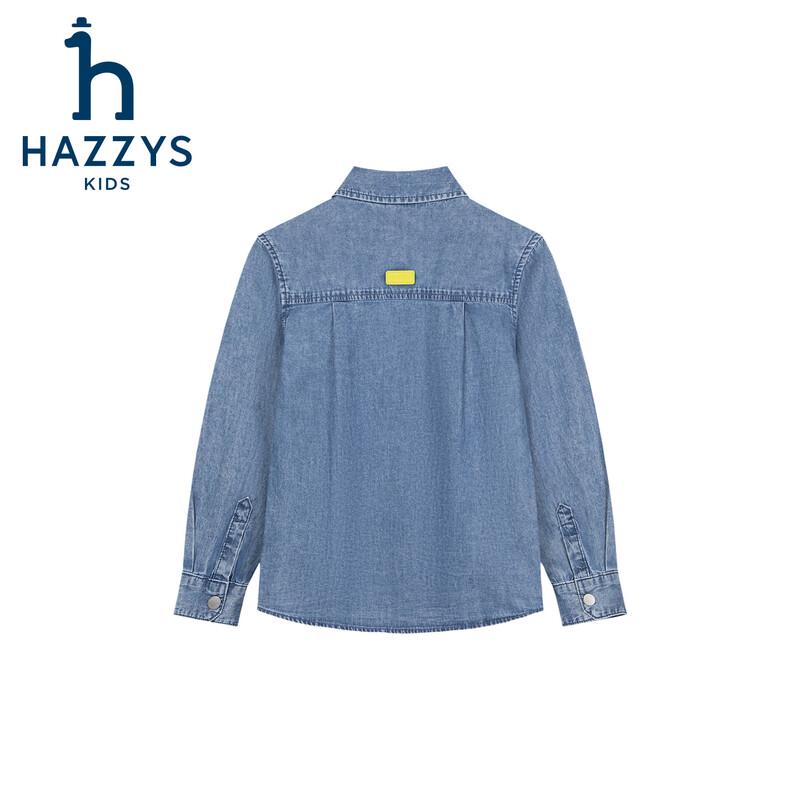 Джинсовая повседневная рубашка с длинным рукавом для мальчика HAZZYS Весна 2026 145