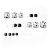 Summer Black and White Leopard Print Foot Nail Piece Fake Nail Nail Piece Nail Piece Nail Piece Wearable Nail Piece Nails