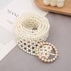 Elastic Band Coat Belt Hollow Pearl Waist Belt Fashion Beadeds Body Chain  Dress