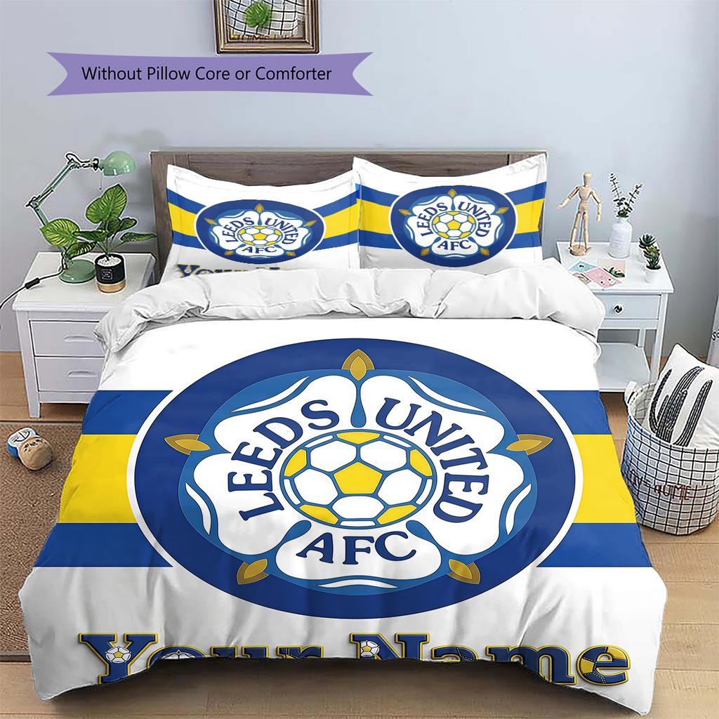 Op Maat Naam Leeds Fan Kleding Beddengoed, Dekbed Set Dekbedovertrek Kussensloop Huis Verjaardagscadeau (1 dekbedovertrek + 2 kussenslopen, zonder binnenkussen)