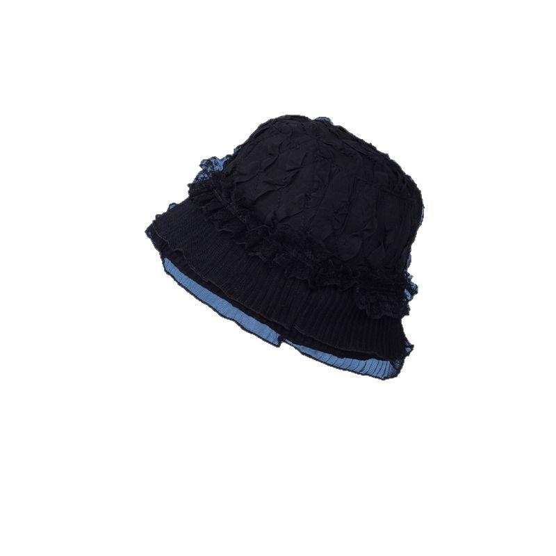 Summer Fisherman Hat Fresh Ruffle Leaf-Lying Hollow Fisherman Hat Beach Sunscreen Hood Girl Trendy