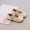 Spring Autumn Pink Beige Party Kids Shoes for Girl Soft Bottom Anti-slippery Princess Shoes Bling Wedding Bridesmaid Shoe I09189