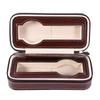 PU Leather Watch Storage Box Artificial Leather Simple Design Watch Organizer Zippered Design Zippered Storage Box
