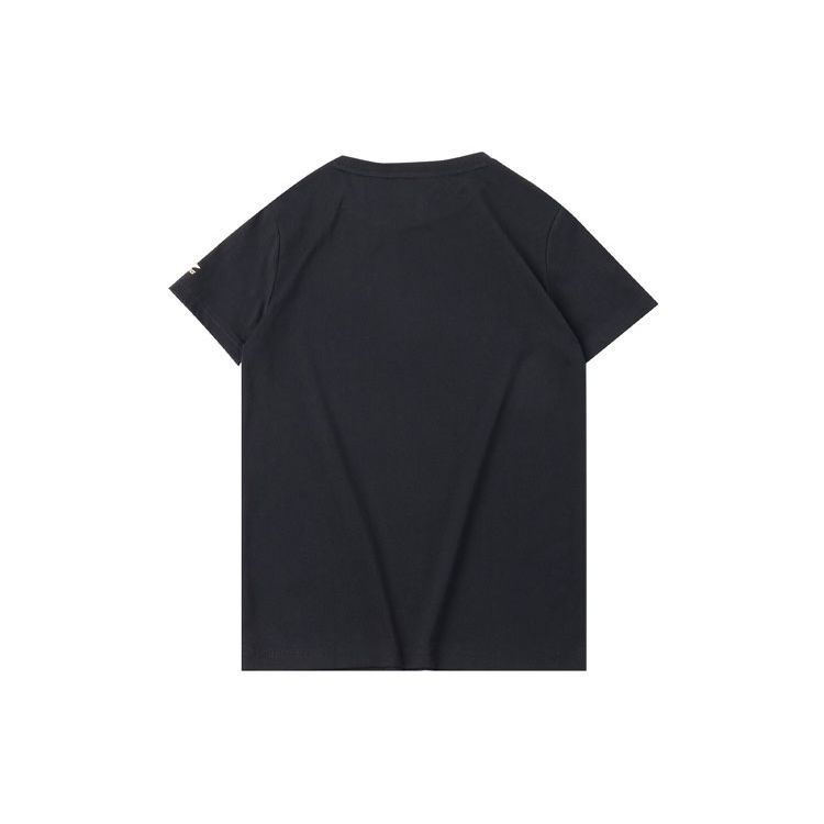 Li-Ning x Disney Joint Kung Fu Mickey Silhouette Print Short Sleeve T-Shirt Women Tops Black AHSQ144-1