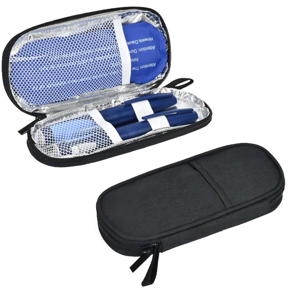 Portable Insulin Cooling Bag PU Waterproof Diabetic Insulin Cooling Bag Reusable Glaciated Cold Storage Bag for Diabetes Medicla