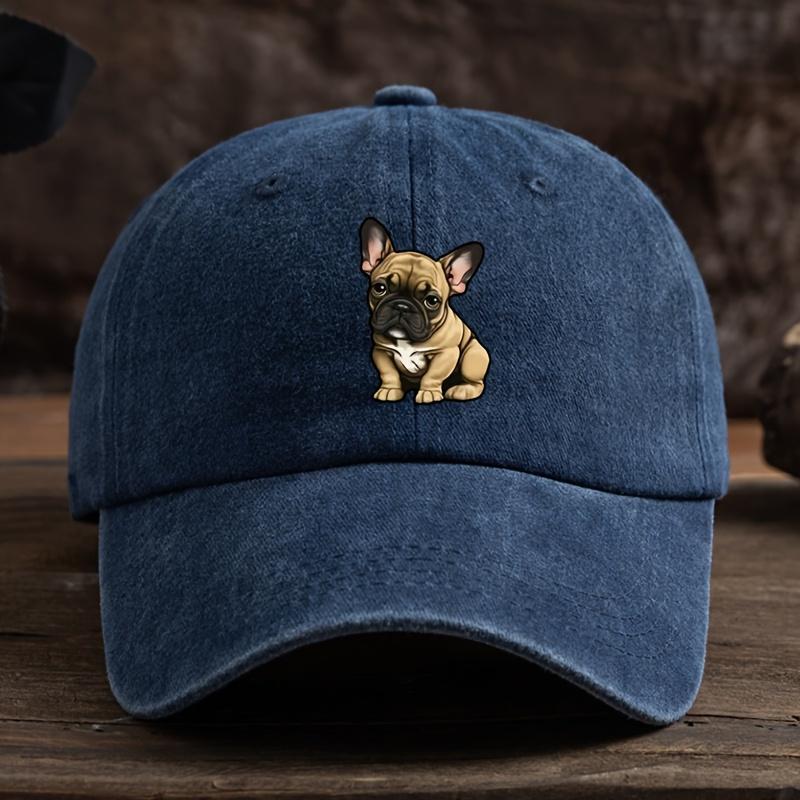 Adjustable Sunscreen Baseball Hat with Fighting Dog Pattern for Men and Women Outdoor Fashion Design Durable Headpiece