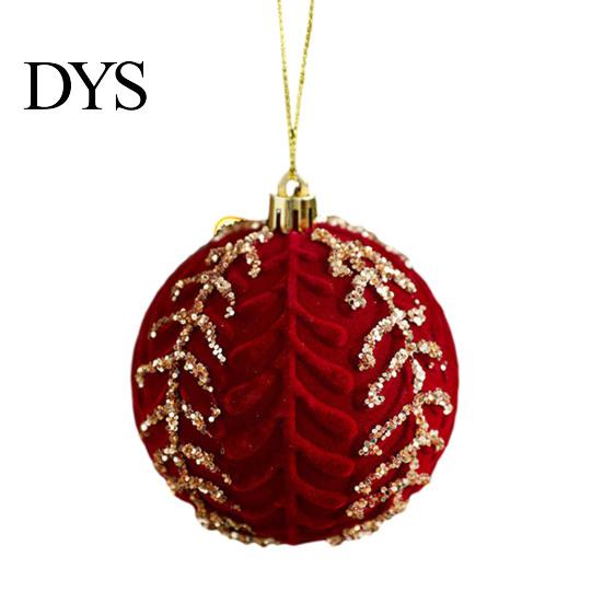 Bell Holiday Ornaments Christmas Red Flocking Wreath Snowfall Elk Noel Home Party Decor Pendant Snowy Winter for Tree Hanging Decorations