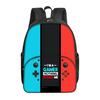 Lässiger Pendler-Spielekonsolen-Rucksack mit rundem Frontfach für Jungen/Mädchen Beste Geschenke 2D Flache Cartoon-Schultasche für Kinder