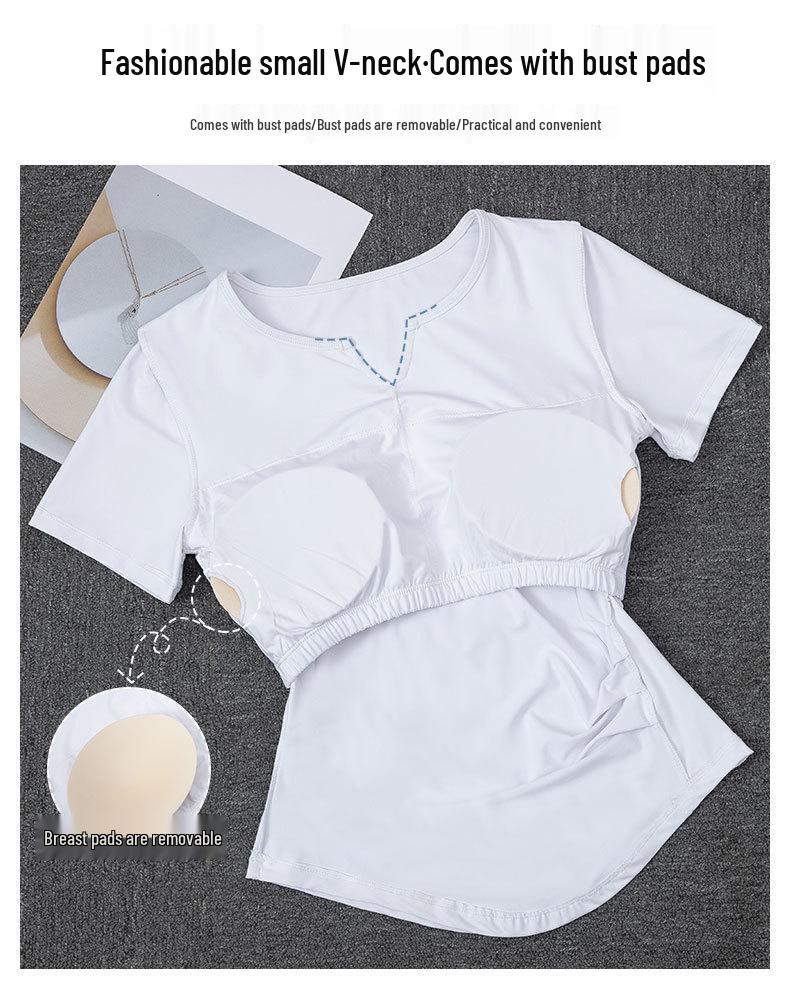 Women's Summer 2025 Slim Fit Ice Silk Sportswear Set: Quick-Dry Top & Fitness Shorts