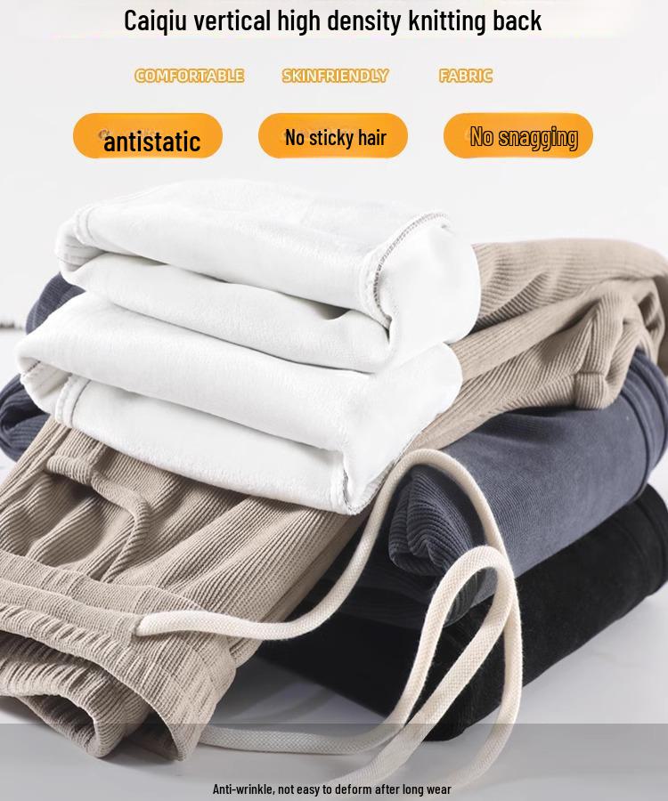 Schlanke Chenille Hose mit hohem Bund im Bananenschnitt - Damen Straight Leg für alle Jahreszeiten