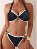 Solid Ribbed Sexy Bikini Set Comfortable Elegant Two Piece Women Swimwear