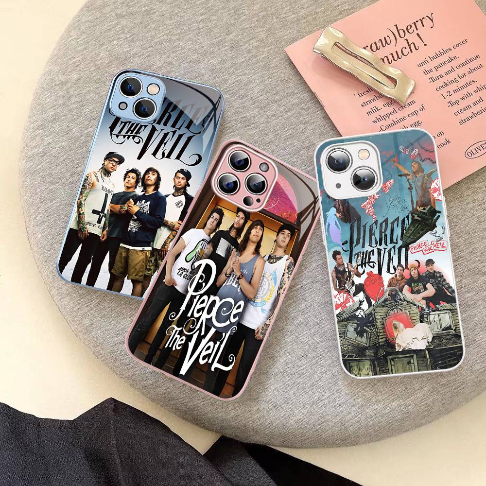 P-Pierce The V-Veil Band Tempered Glass For Iphone 14 13 12 11 Pro Mini XS MAX 14Plus X XS XR Fundas