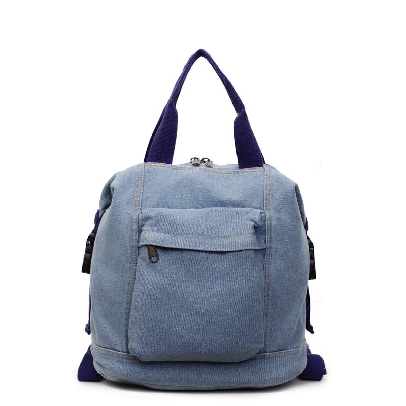 

Джинсовый рюкзак Женский маленький рюкзак Студенческий школьный рюкзак Многофункциональная сумка светло-синий