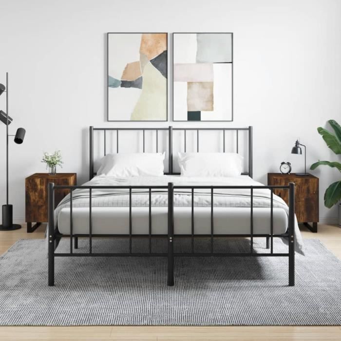 VidaXL Bedside Tables 2 Pcs Smoked Oak 40x40x50 Cm Engineered Wood 827623