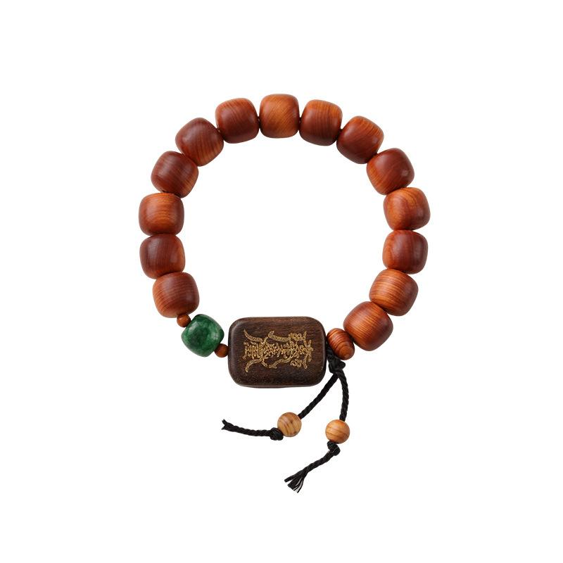 Tai Sui Amulet Bracelet Paired with Cypress, Daoist Hand Jewelry, Fashionable Accessories