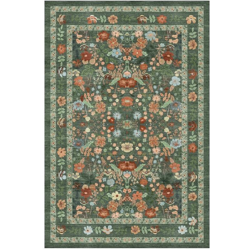 Floral Area Rugs for Living Room Modern Luxury Large Sofa Coffee Table Floor Mat Non-slip Machine Washable Bedroom Carpet 
