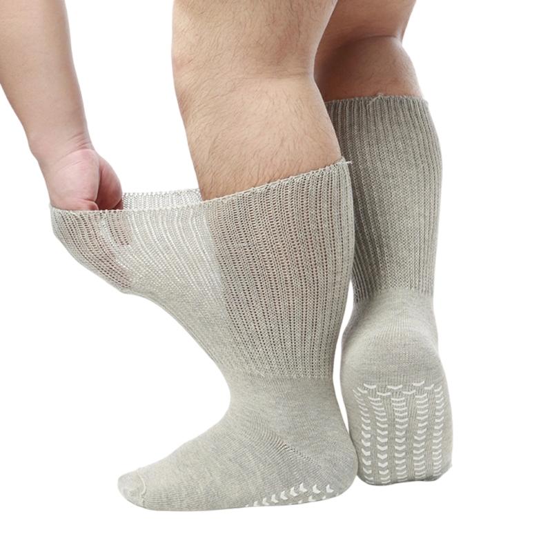 Breite bariatrische Socken ohne Bündchen Diabetiker-Krankenhaus socken mit Grip Extra breite Socken für geschwollene Füße Breite Ödem-Socken