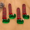 4pcs Christmas Decorative Items Striped Elf Cloth Table Legs Cover Chair Legs Cover Living Table and Chair Protective Cover