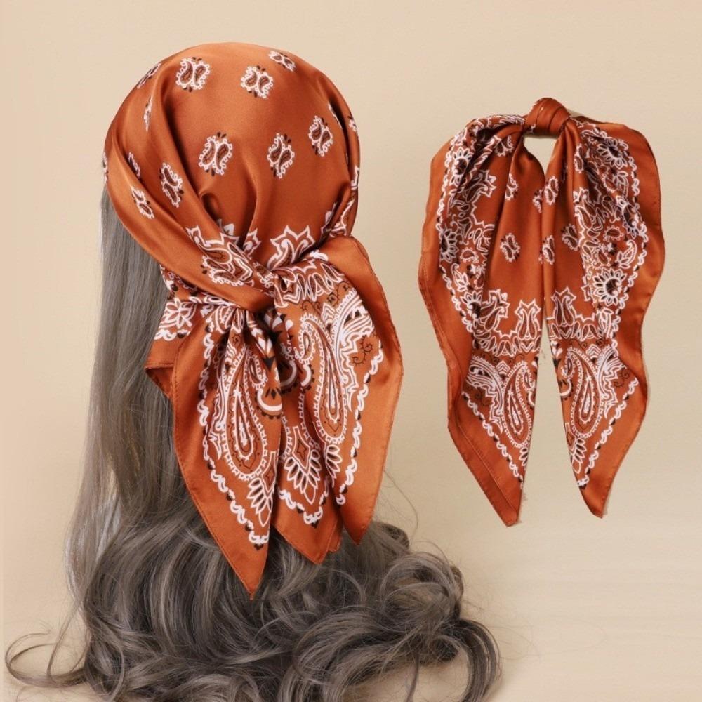 Soft Material Square Silk Scarf 70x70cm Size Women Neck Scarf Luxury Foulard Scarf Bag Decoration