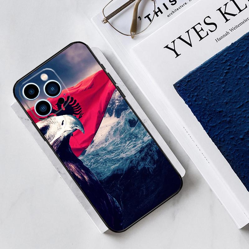 Albania Flag Eagle Case For iPhone 17 Air 15 14 13 12 11 16 Pro Max Mini 16 15 Plus 16e Funda Silicone Cover