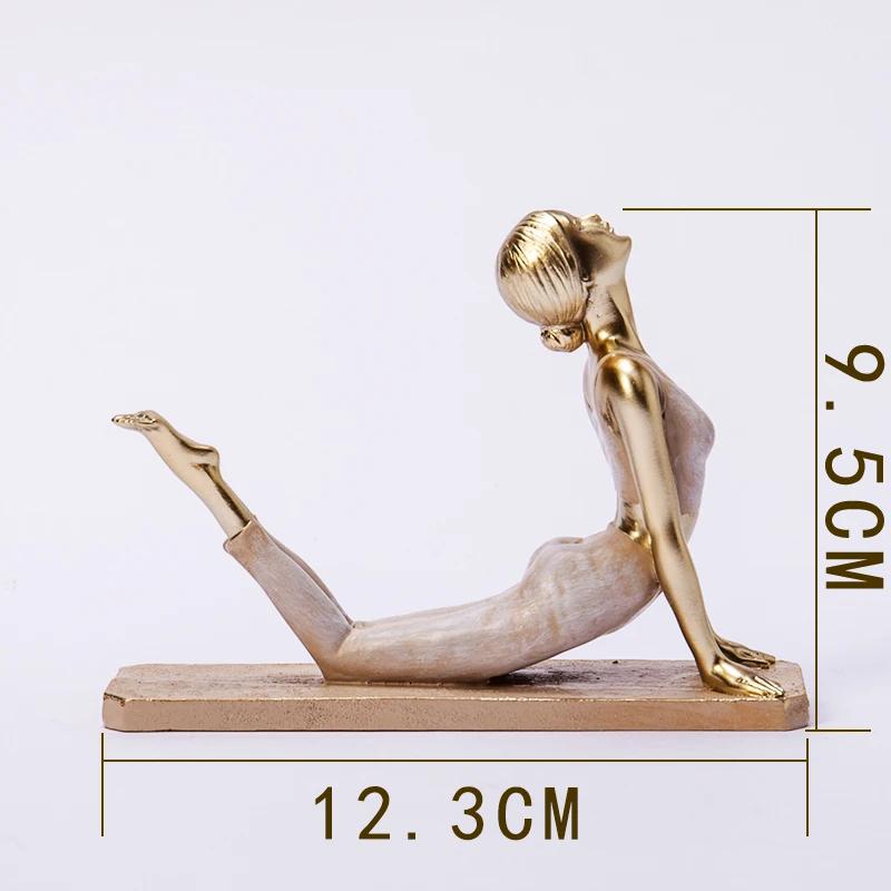 Creative Painted Yoga Girl Figures Statue Crafts Desk Decoration Yoga Sports Character Sculpture Ornaments Room Aesthetics Decor