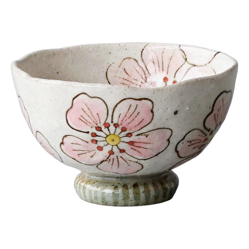 Ruhan Seto Hand-Painted Pastel Flower Rice Bowl