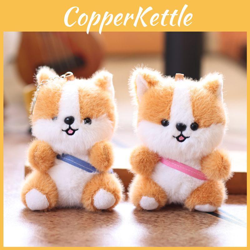 Corgi Puppy Plush Pendant Bag Hanging Decoration Keychain Animal Cartoon Doll