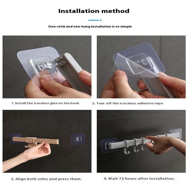 Küchenhakenleiste Bohrfrei Hängestange Stark Klebend Badezimmer Wandhaken Handtuchhalter