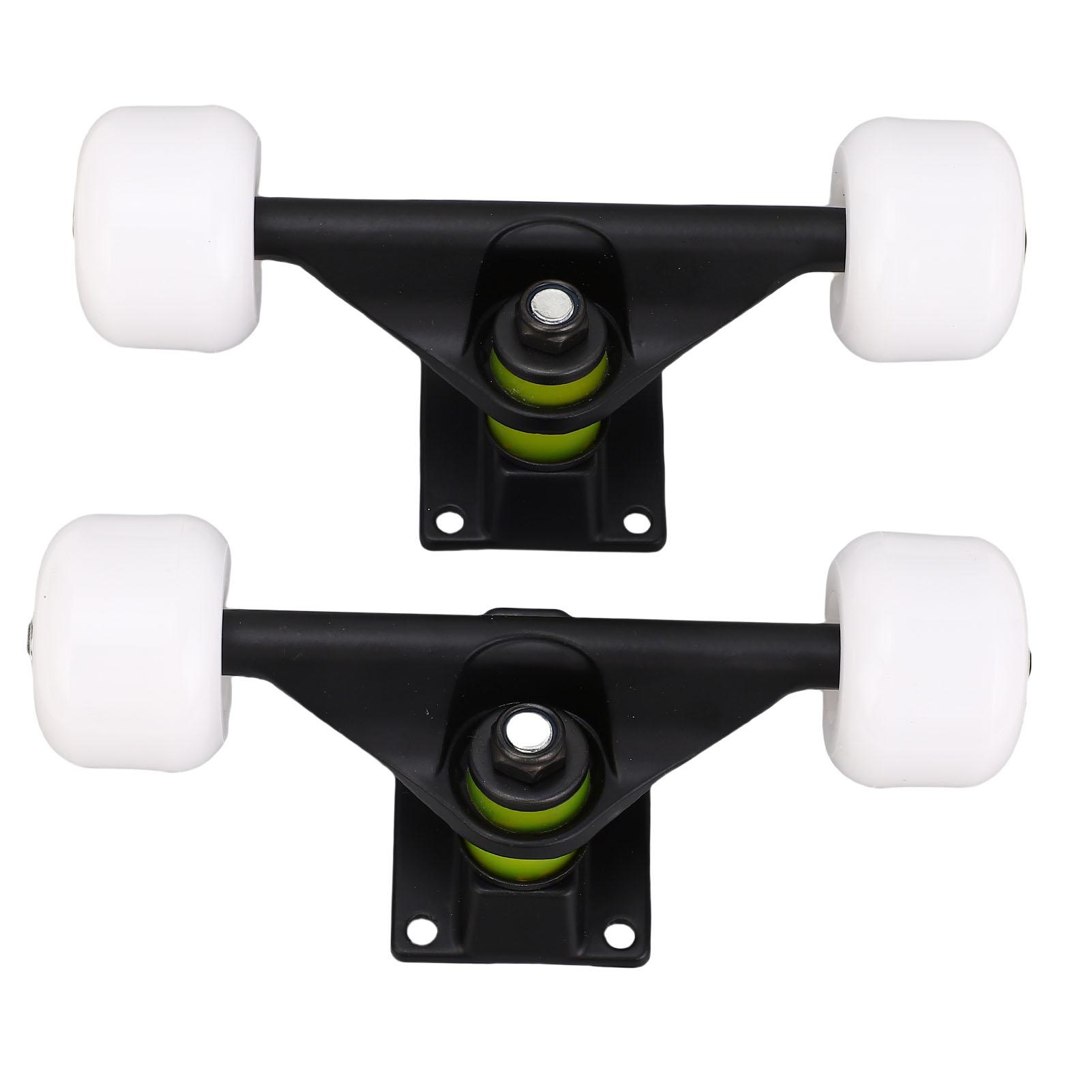 

2PCS Skateboard Trucks Set with 4 Wheels Aluminum Alloy 5 Inch Shock Absorption Longboard Truck for Replacement Black чёрный
