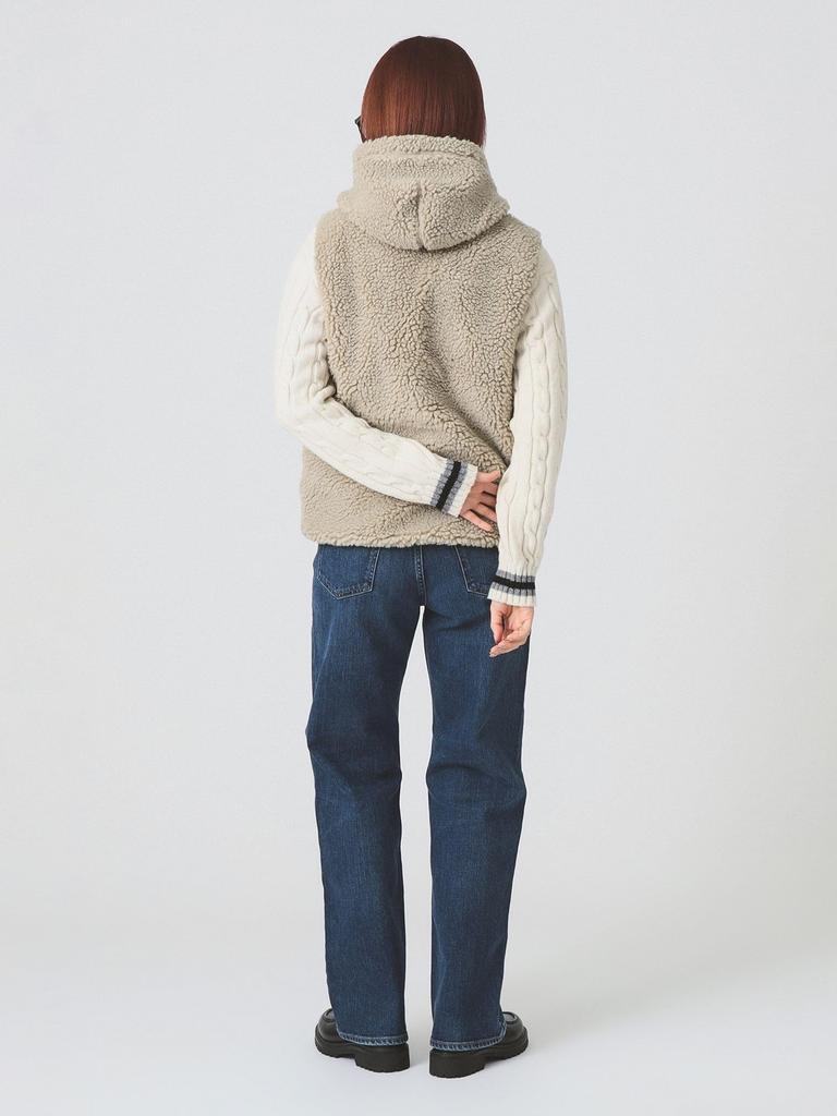 Ray Beams Gymphlex Hooded Boa Vest, Women's, Size 14_TAUPE (NAVY), Size 12