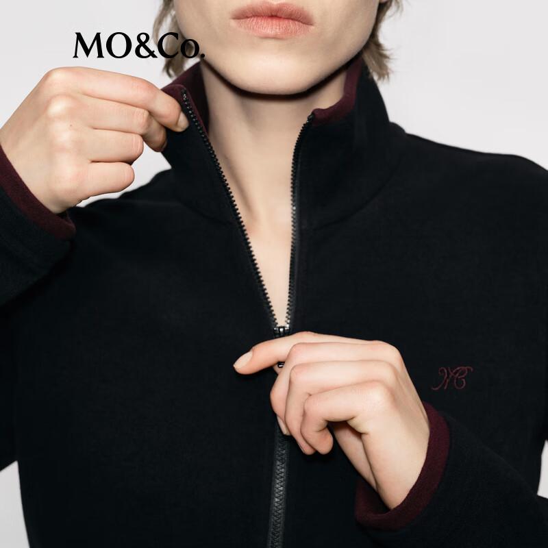 MO&Co. MBE4JKTT05B87 Women's Indigo Blue Stand Collar Jacket