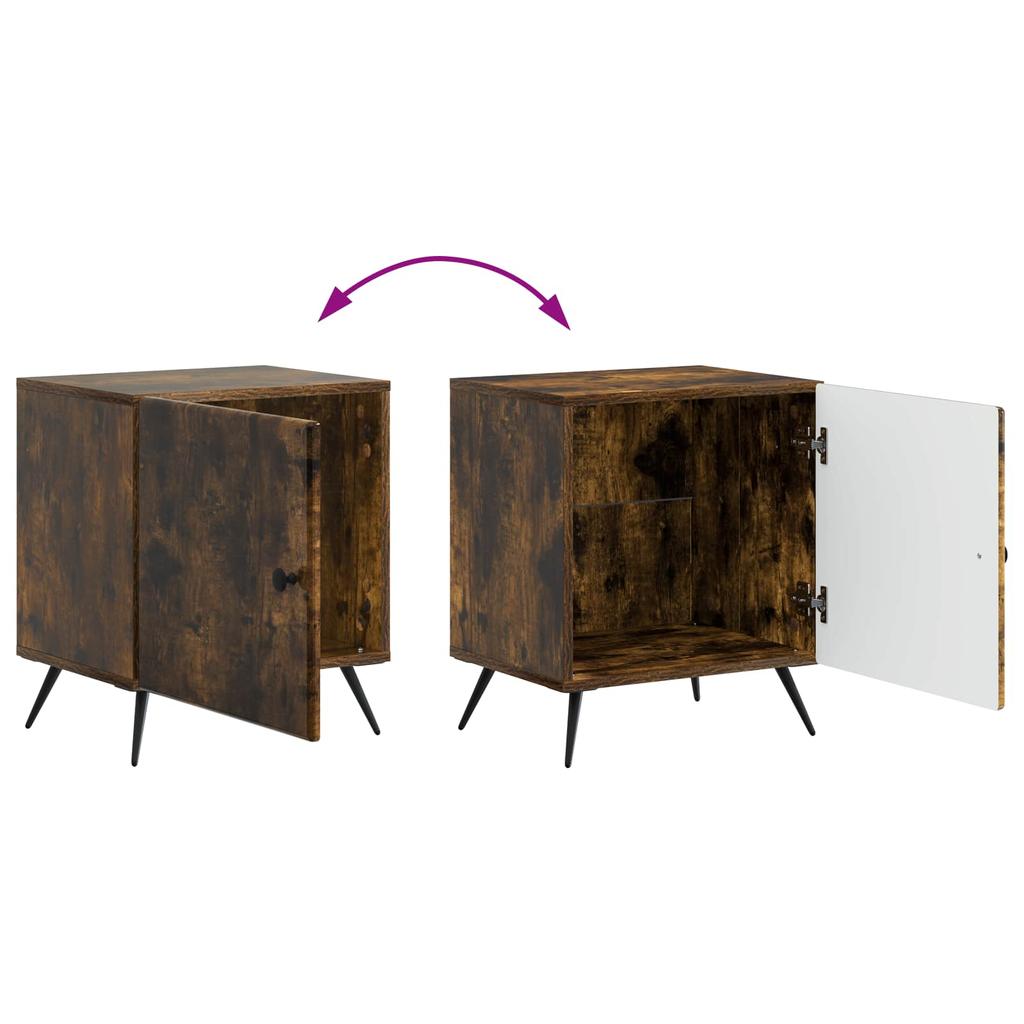 Nightstand Smoked Oak 43 x 34.5 x 50 cm Engineered Wood