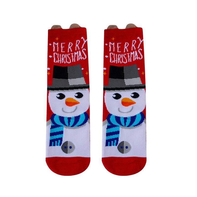 Rote Cartoon Weihnachtsmann Schneemann Socken Damen Herbst- und Wintersocken