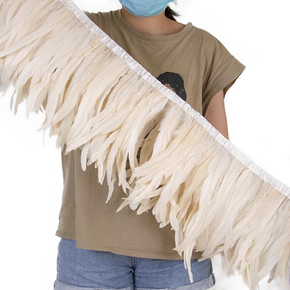 10-12inch Premium Rooster Tail Feathers Trim Dress Decor Carnival Costume Accessories 1Yard Orange Bulk Cock Feather Supplies