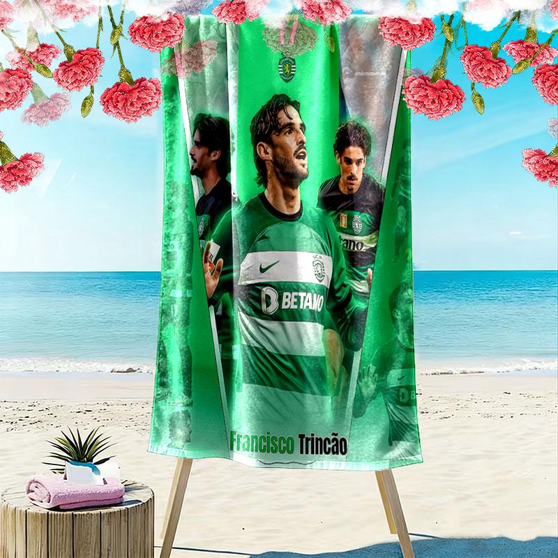 Sporting CP Print Strandtuch, Großes Weiches Schnelltrocknendes Handtuch für Strand Camping Schwimmen