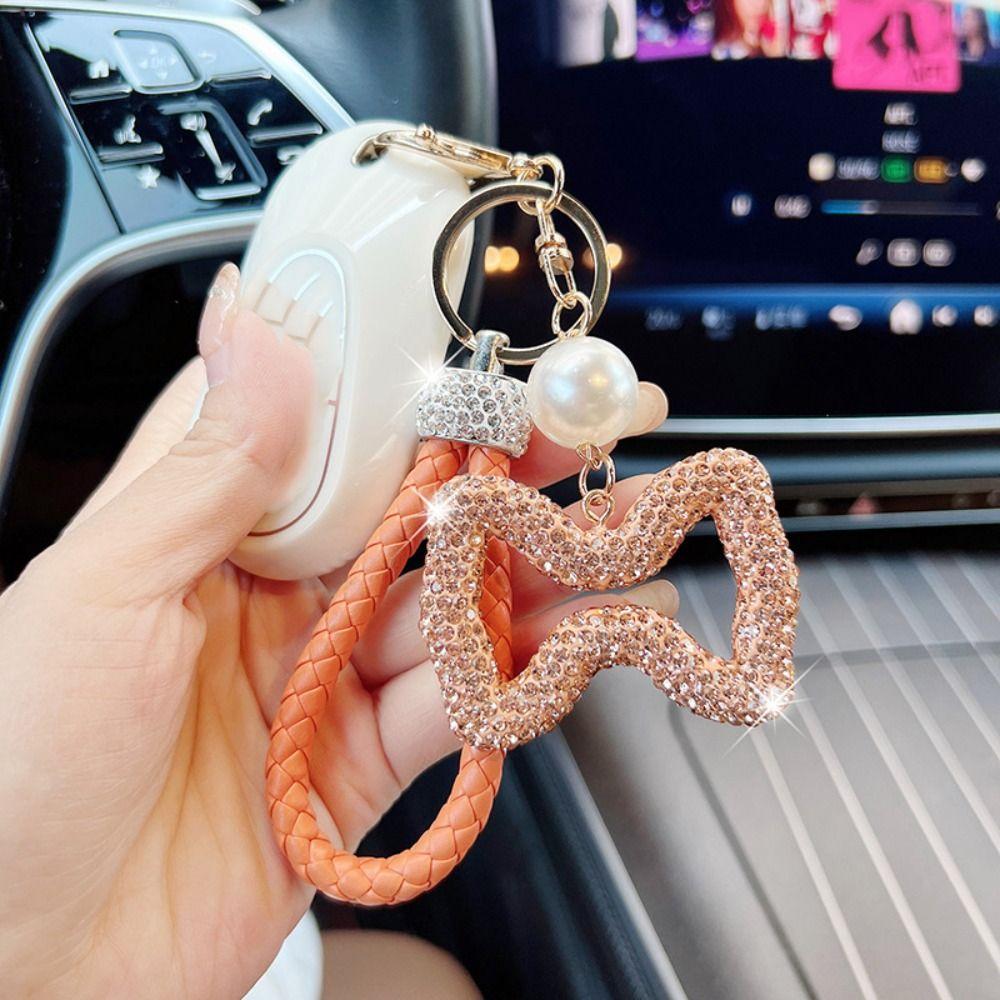 Hollow Out Design Leather Rope Keychain Simple Style Car Key Pendant  Personal Accessories
