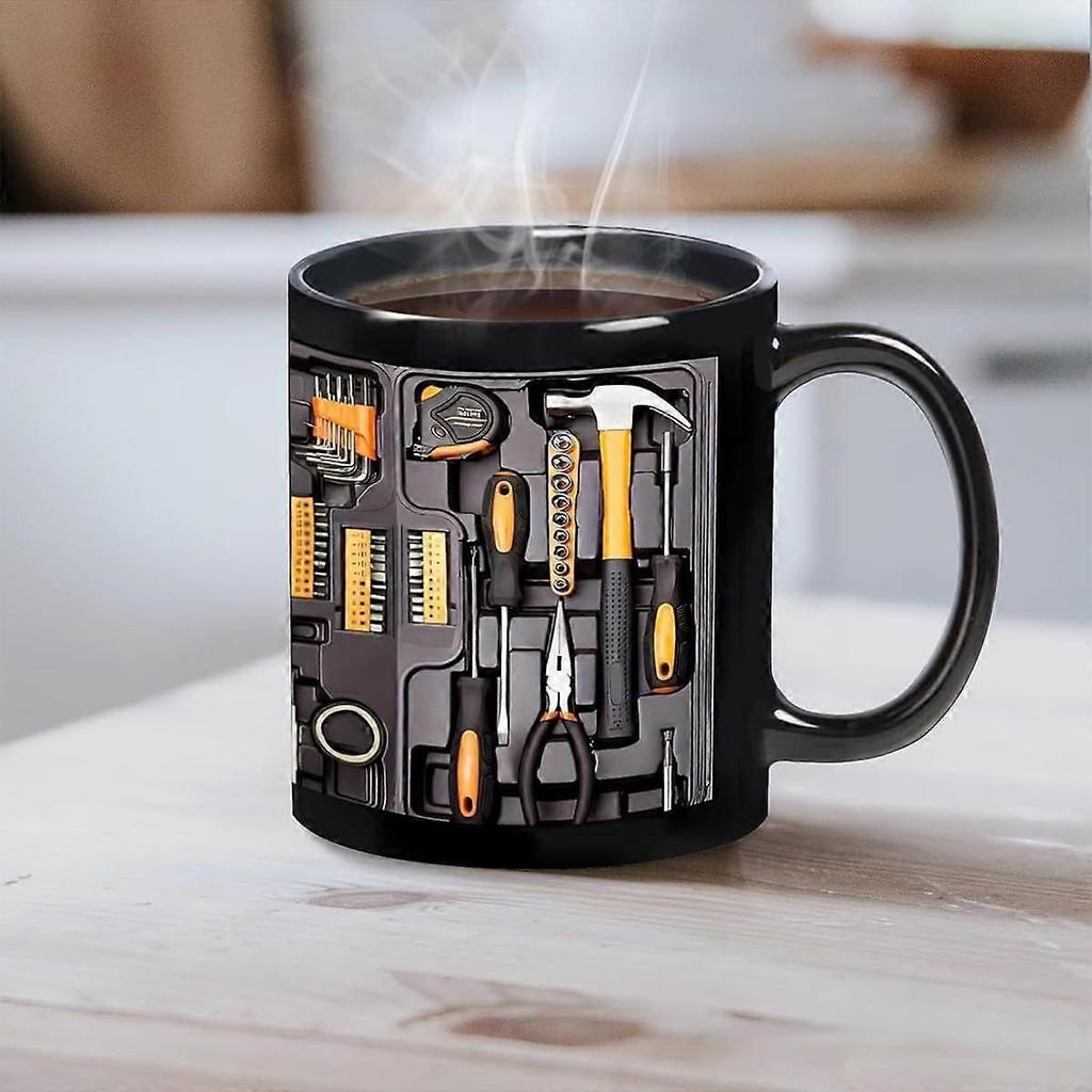 The Mechanic's Toolbox Mug, Realistic Tool Details & Comfortable Handle, 11oz Ceramic Mechanic Toolbox Coffee Cup for Birthday Thanksgiving