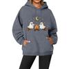 Women's Casual Fashion Solid Color Rugby Print Long Sleeve Hooded Sweatshirt Top