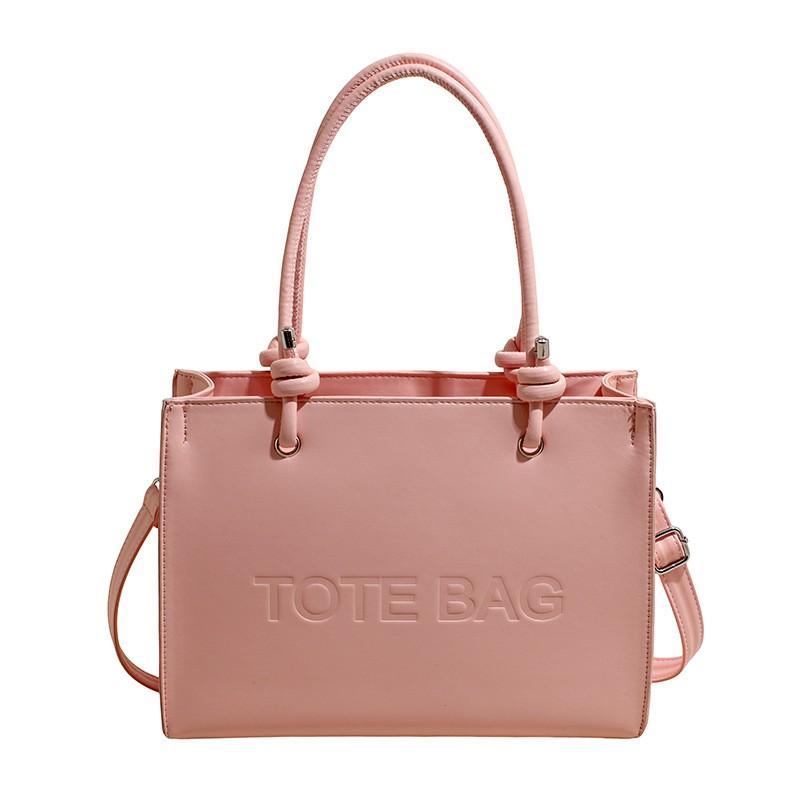 Large Capacity Tote Bag Women Stylish Commuter Shoulder PU Leather Crossbody With Zip Interior Pockets