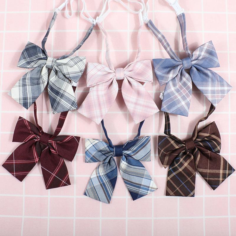 Jk Japanese Plaid Korean Version Of Collar Flower Graduate Female Collar Flower College Wind Streamer Jk Bow Shirt Accessories Sailor Suit