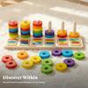 Wooden Educational ColorSorting Toy FineMotor Color Matching Board