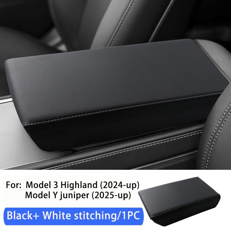 2026 for Tesla Juniper Model 3/Y Highland Rear Air Vent Cover Center Console Leather Armrest Box Anti-Scratch Car Accessories