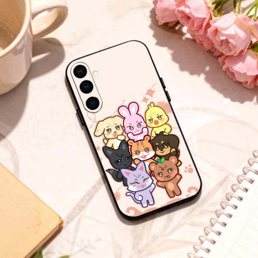 C-Cute A-ANITEEZ phone Case For Samsung Galaxy A73,A72,A71,A70,A53,A52,A51,Others Soft Black Shell