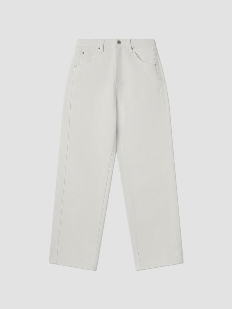 Aenhacheu Color Wide Denim Pants Ivory