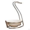 color ceramic Kitchen Ladle Spoon Rest Holder with Polished Stainless Steel Rack