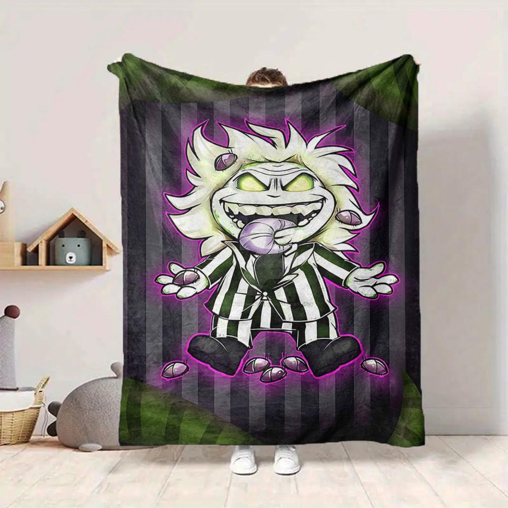 1 Stück Beetlejuice, Ghostbusters Decke Polyesterfaser, Ganzjahreskomfort für Sofa, Bett, Büro, Auto, Camping, Ideale Heimdekoration & Geschenk, Bürokomfort