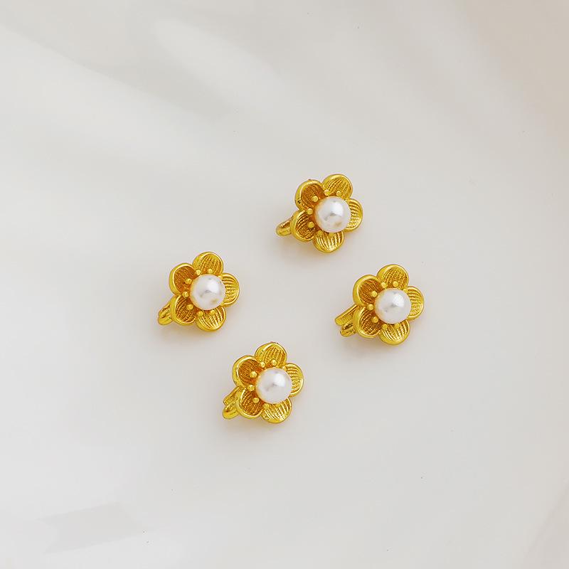 Vergoldete runde Perlenblumen-Verbinder-Halsketten-Endanhänger für DIY-Schmuck