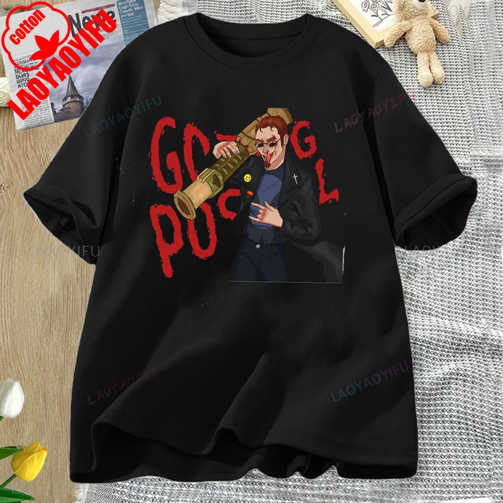 

Футболка Postal Dude 2 Alien Run with Scissors Футболка Postal Dude Летняя футболка с коротким рукавом Мужские и женские футболки с личностью 4XL